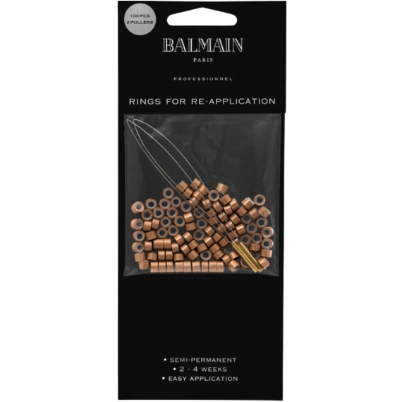 Balmain Rings Light Brown 100 stuks - Haarmarkt.nl