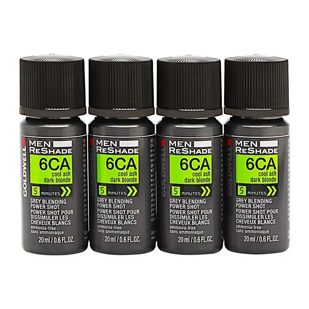 GOLDWELL MEN RESHADE GREY BLENDING POWER SHOT 6CA COOL ASH DARK BLONDE 4X20ML (LET OP ZONDER DOOS)
