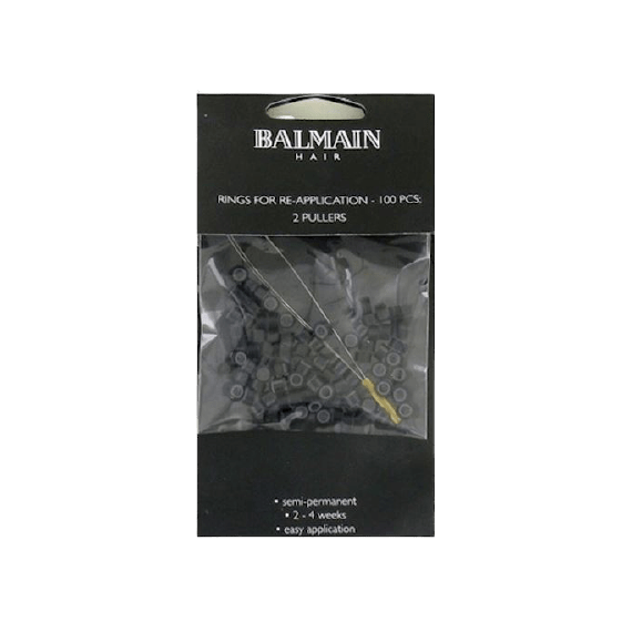 Balmain 100 Rings + 2 Pullers - Black